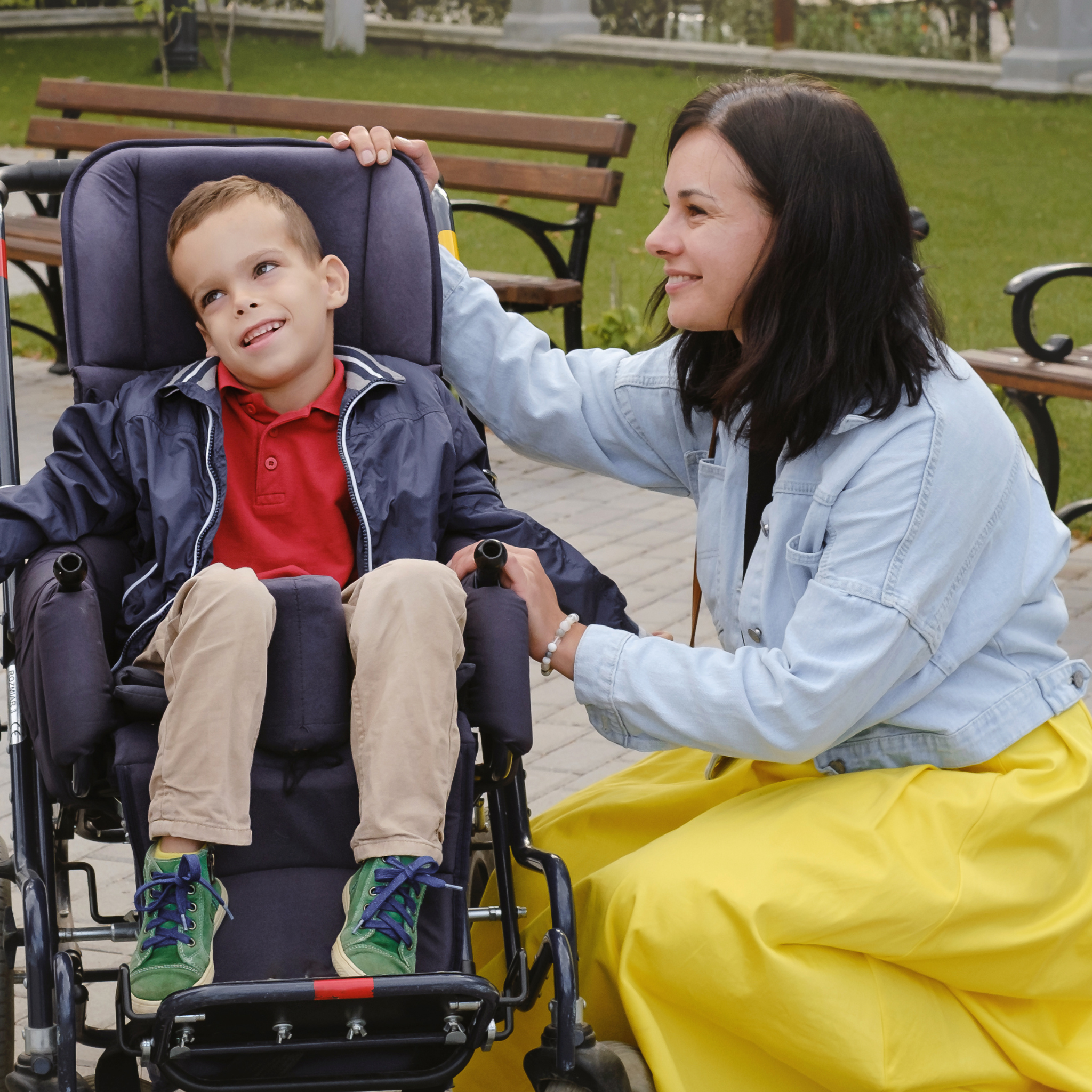 The self published book "You're More Than My Teacher" was created for a child with special needs. His mother was very pleased with the outcome. A photo of a special needs child and his mother.