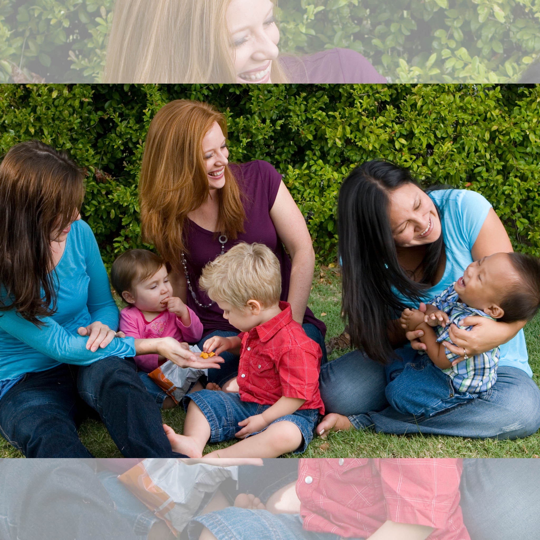 Photograph of a diverse group of women and their babies on the page featuring self-published author and illustrator Lindsay Dain's book "I'm Your Mommy." It's for any mommy anywhere and available through Amazon KDP.