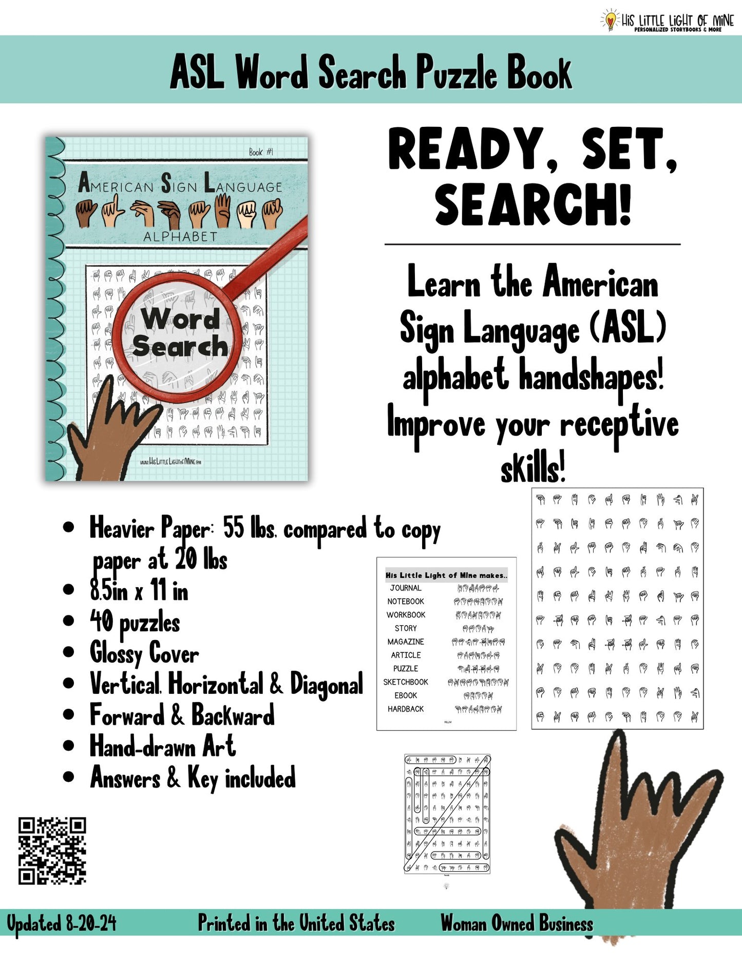 ASL Word Search Puzzle Books: Bulk (10)