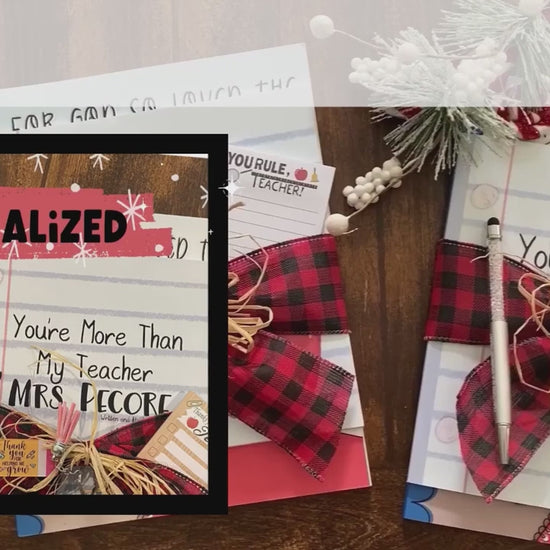 Video showcasing the personalized teacher gift set self published through amazon KDP and kindle direct publishing which includes a personalized teacher book